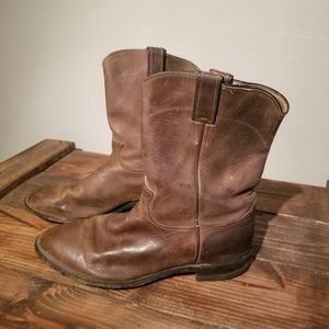 MENS JUSTIN COWBOY WESTERN ROPER BOOTS SIZE 10 1/2D  RACK#13